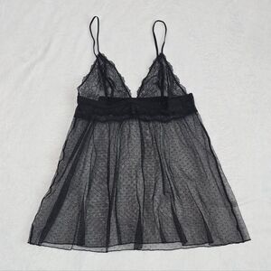 Victoria's Secret Lingerie Very Sexy Sheer Babydoll Chemise Black Lace Sz Large